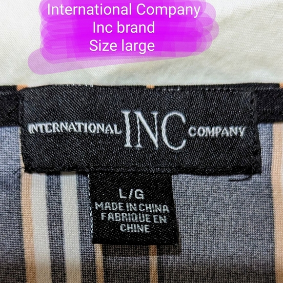 3/4 sleeve romper, jumpsuit size lg, black with stripes, EUC - Picture 5 of 13